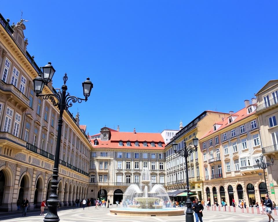 Architektur der historischen Plätze in Porto