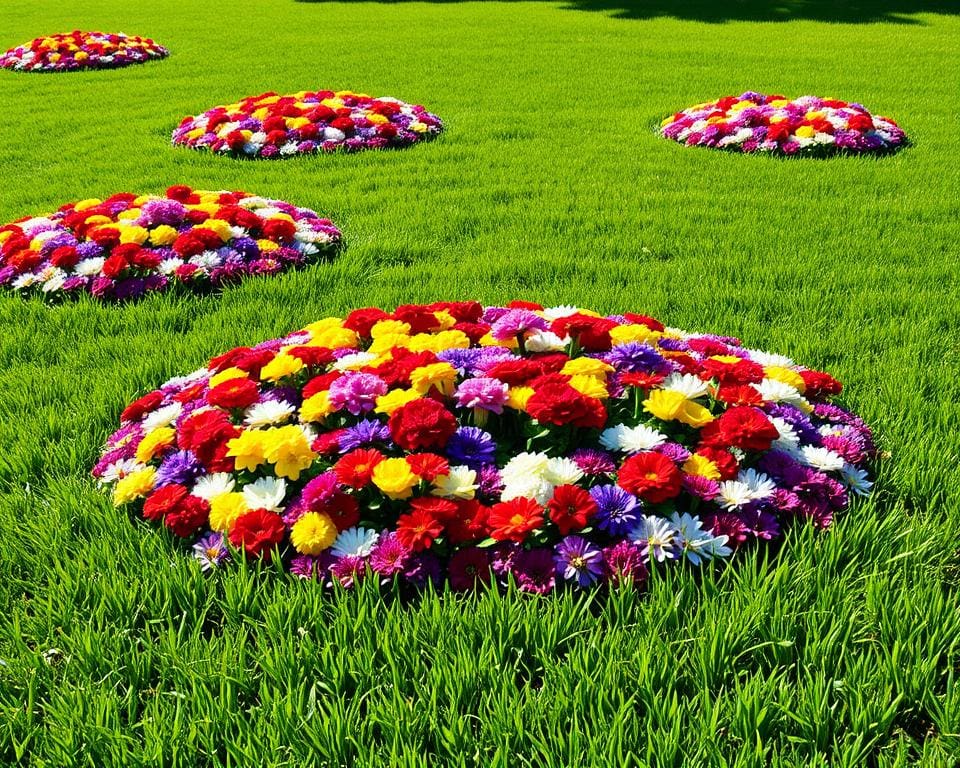 Blumeninseln inmitten des Rasens: Bunte Hingucker gestalten