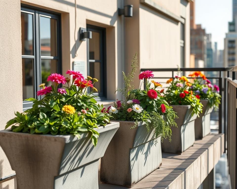 DIY-Blumenkästen aus Beton: Industrieller Stil für den Balkon