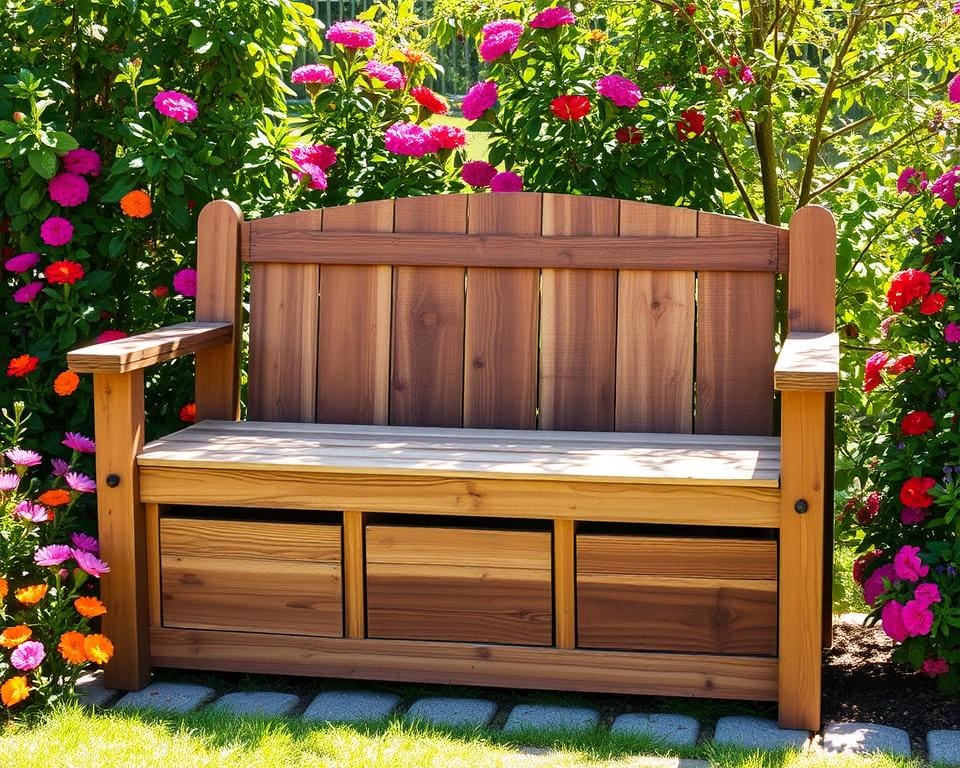 DIY Gartenbank mit Aufbewahrung