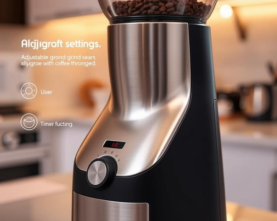 Elektrische Kaffeemühle mit Mahlgrad-Einstellung und Timer-Funktion