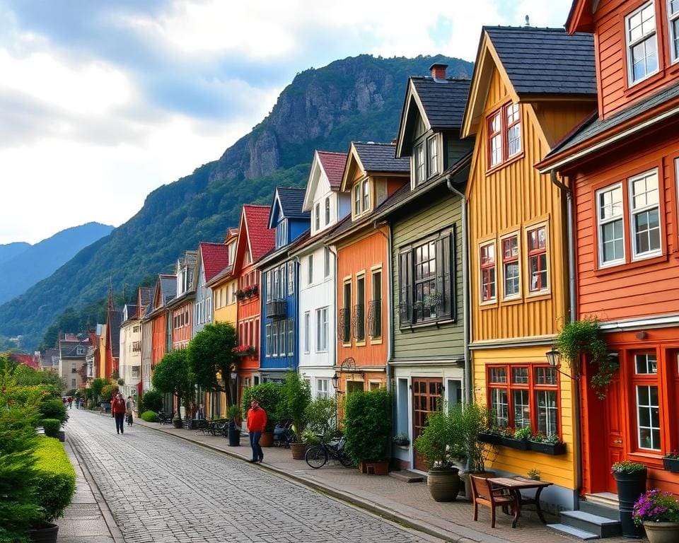 Historische Gassen in Bergen, Norwegen