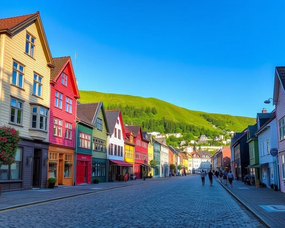 Historische Gassen in Bergen, Norwegen