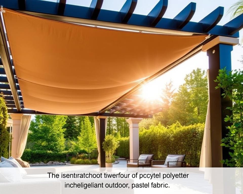 Pergola Stoffüberdachung aus Polyester Stoff und Acrylstoffen