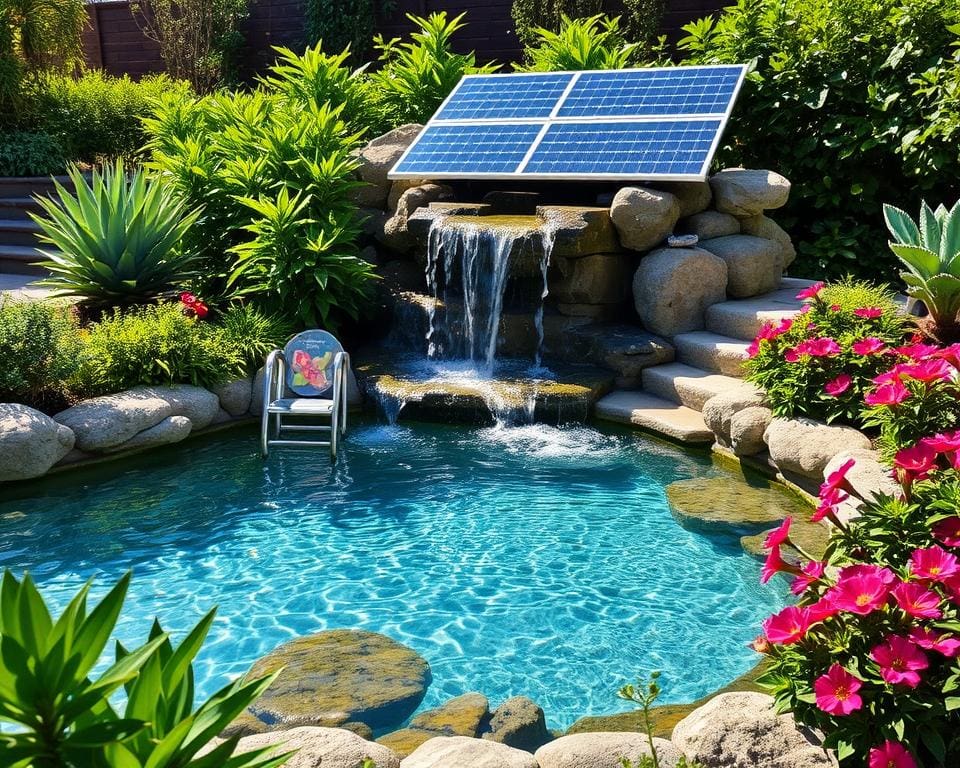 Solar-Wasserfälle für Gartenpools