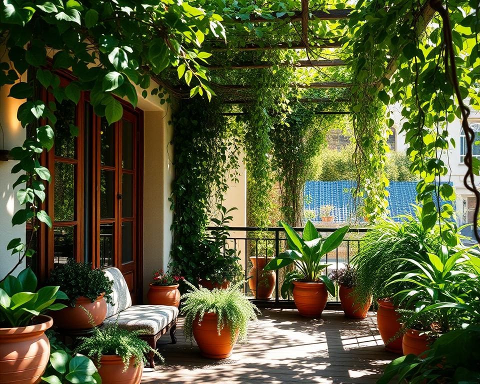 natürlicher Sonnenschutz auf dem Balkon