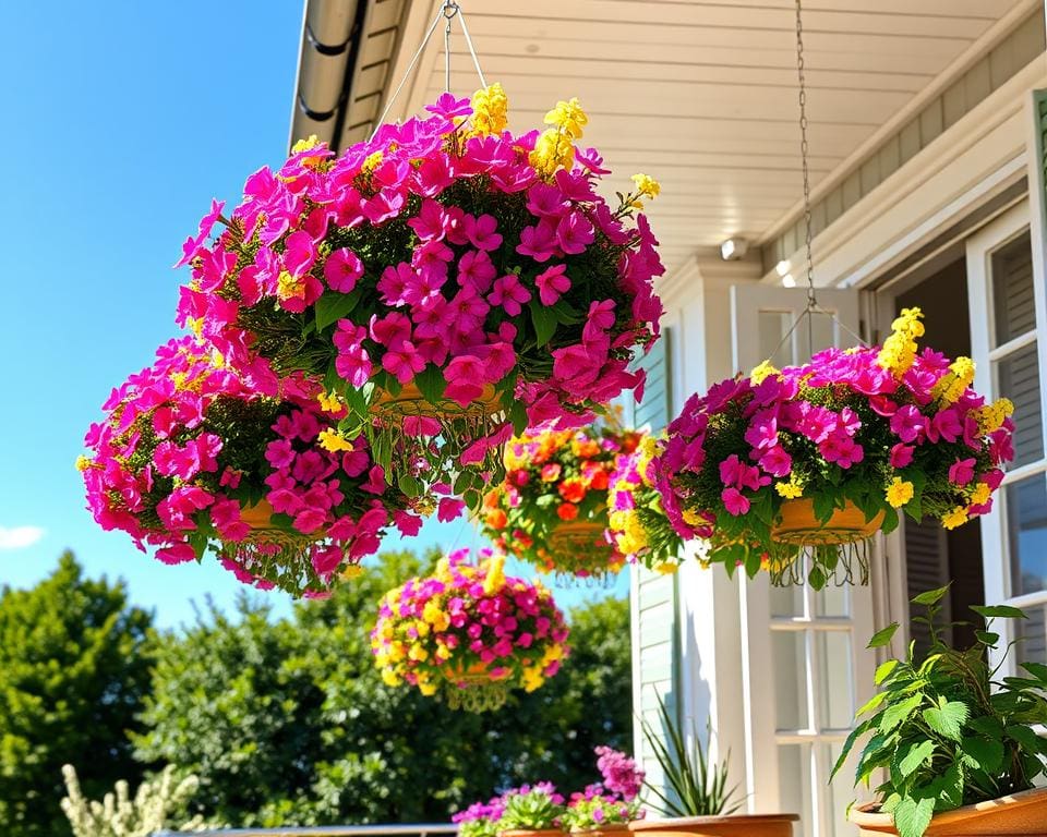 Blumenampeln für sonnige Balkone: Hängende Blütenpracht