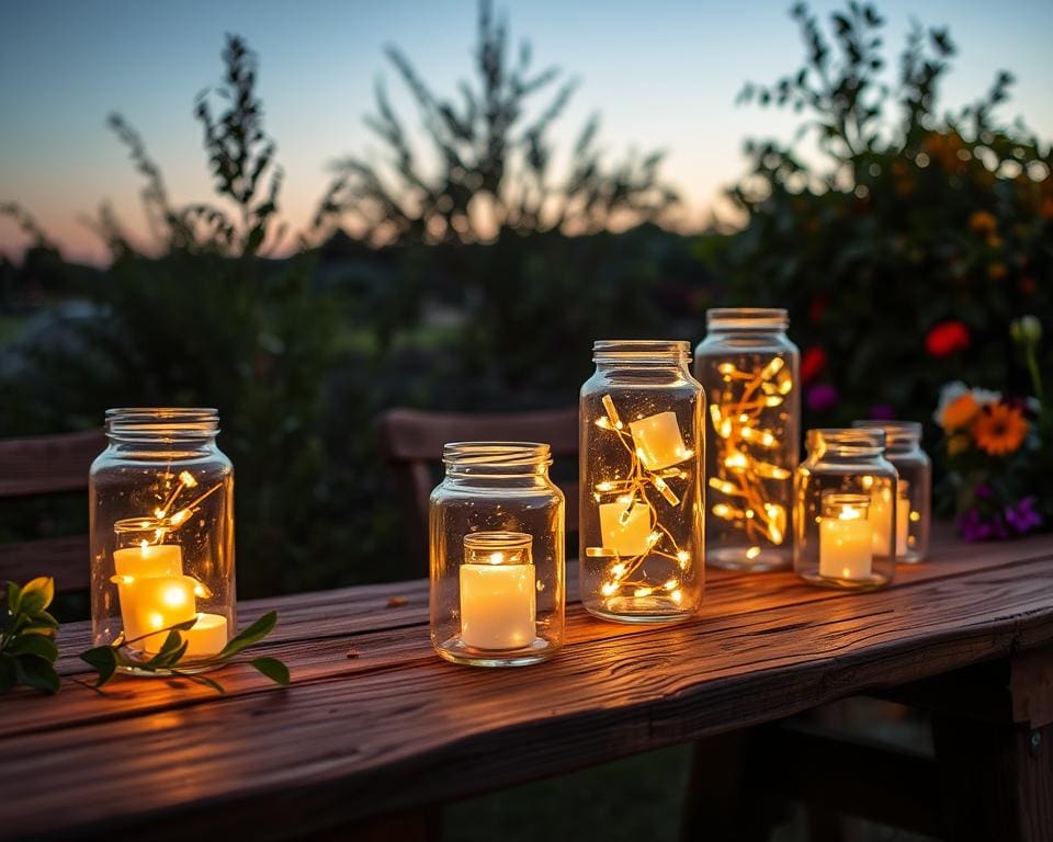 DIY-Beleuchtung in Glasgefäßen