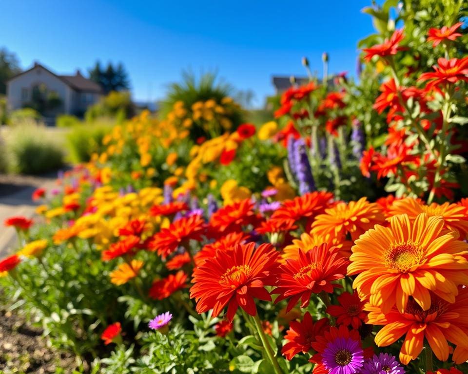 farbenfrohe Herbstblumen