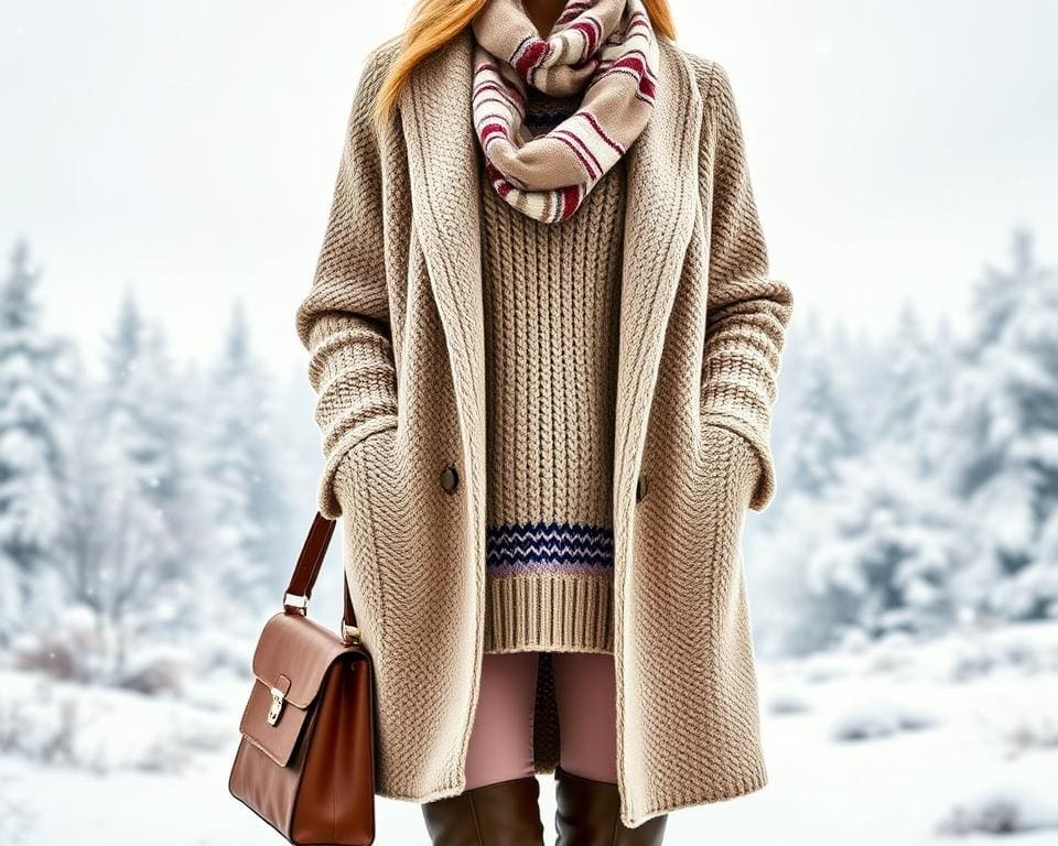 warme Kleidung für den Winter-Look