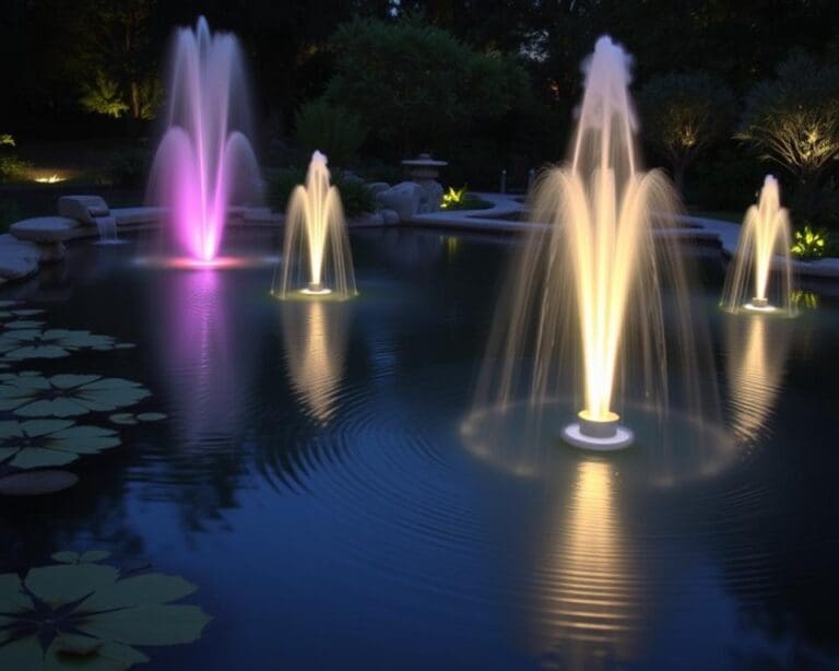 Beleuchtete Wasserspiele für Teiche: Stimmungsvoll und elegant