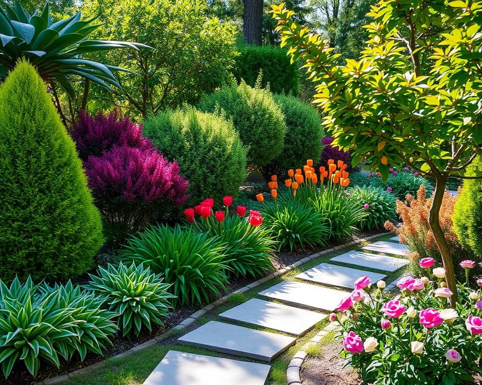 Gartenbepflanzung mit Ziersträuchern