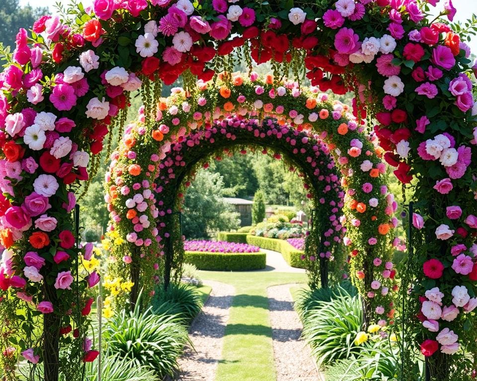 Ideen für Blumenbögen im Garten