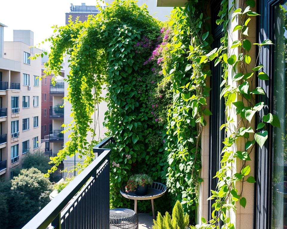 Rankpflanzen als lebendige Wände für schmale Balkone