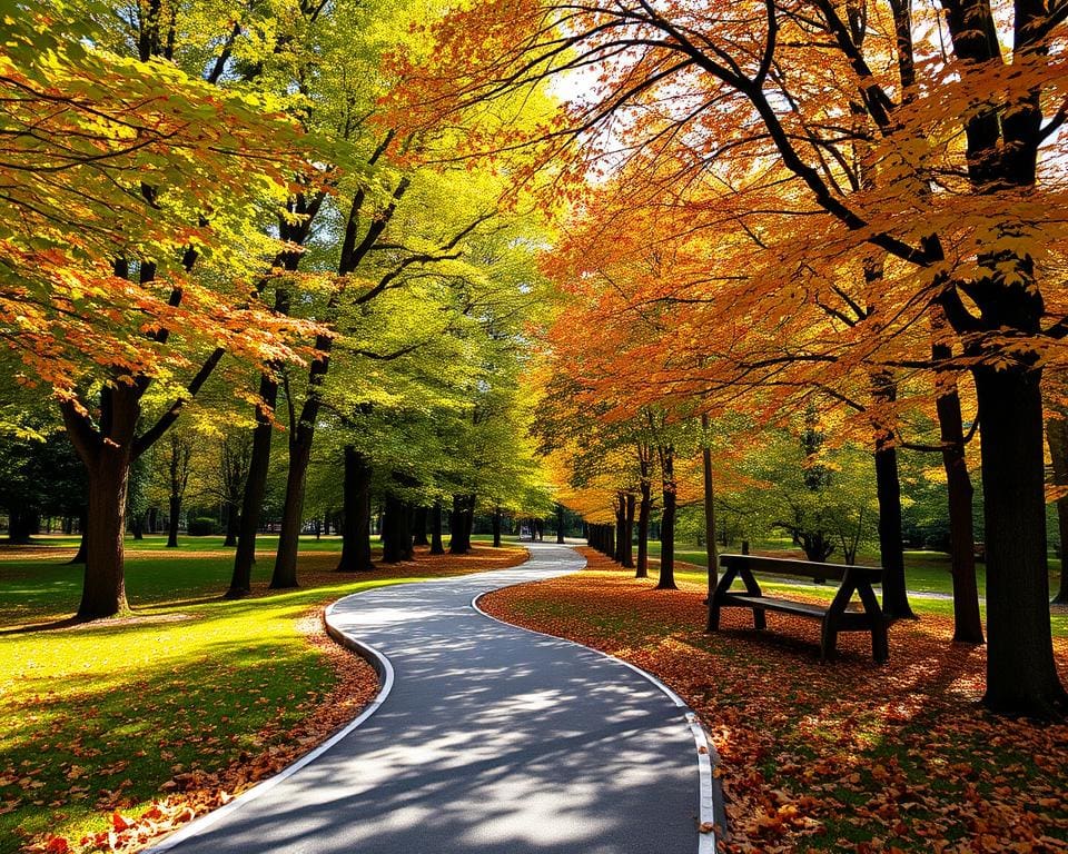 Wanderwege im Park für entspannte Herbstspaziergänge