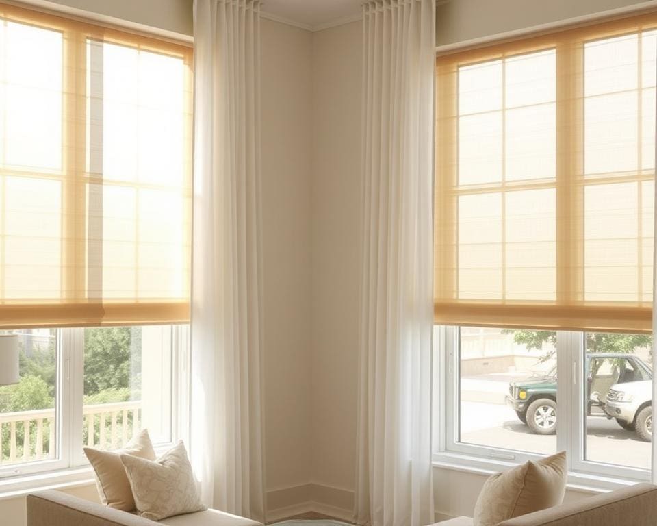 Fenstergestaltung und Farben gegen Blendung