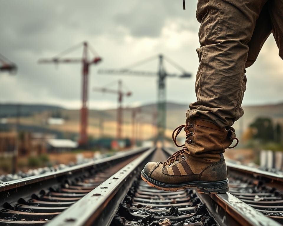 Was macht ein Gleisbauarbeiter bei Wind und Wetter?