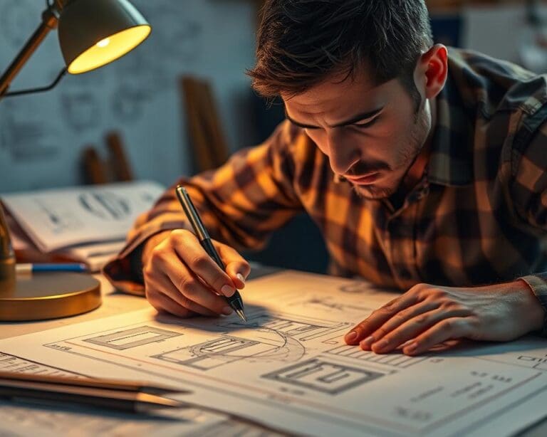 Wie arbeitet ein technischer Zeichner praezise?