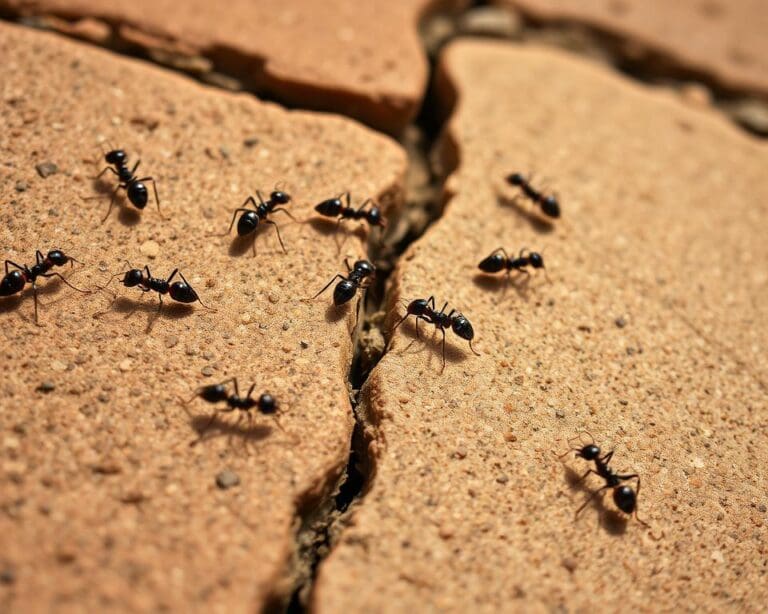 Wie bekaempfst du Ameisen zwischen Terrassenplatten?