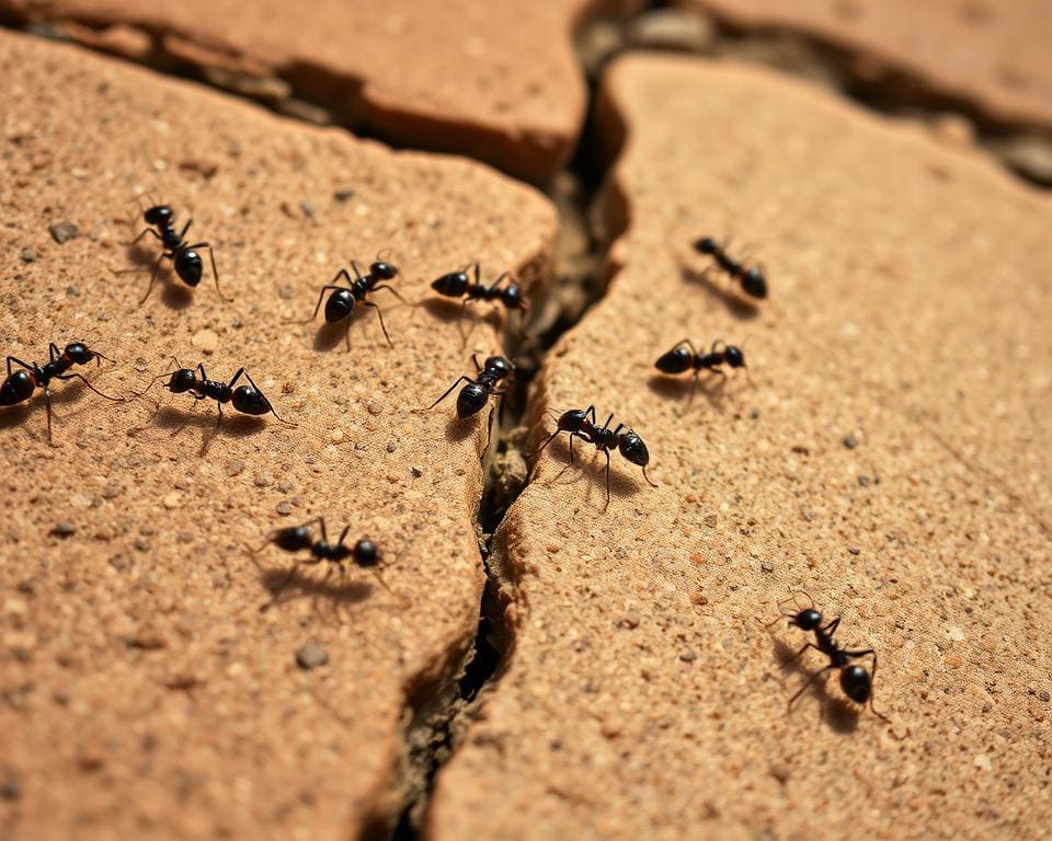 Wie bekaempfst du Ameisen zwischen Terrassenplatten?